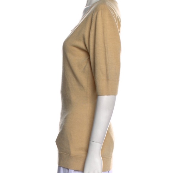 Aquascutum London Scoop Neck 100% Wool Short Sleeves Pullover Tee Top Size XS. - Picture 2 of 7